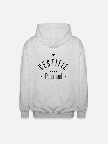 certifié papa cool - Veste à capuche unisexe - gris clair chiné