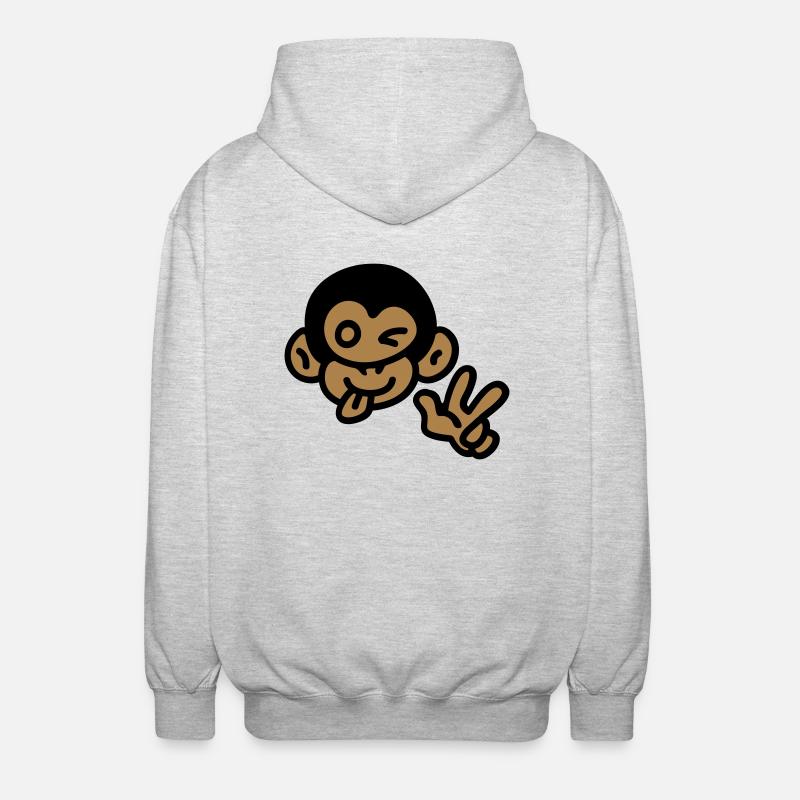 Monkey cool - Unisex Hooded Jacket - light heather grey