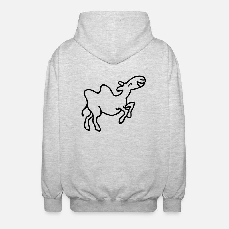 Camel has fun - line - Unisex Hooded Jacket - light heather grey