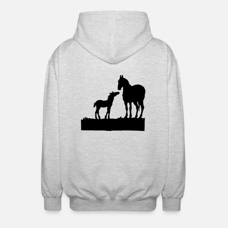 Cheval - Veste à capuche unisexe - gris clair chiné
