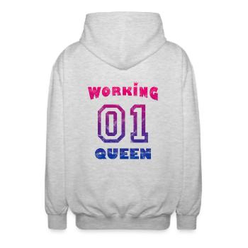 Arbeit Job Workaholic - Working Queen vintage - Unisex Kapuzenjacke - Hellgrau meliert - Hinten - AI Model Male 185 light (185cm)