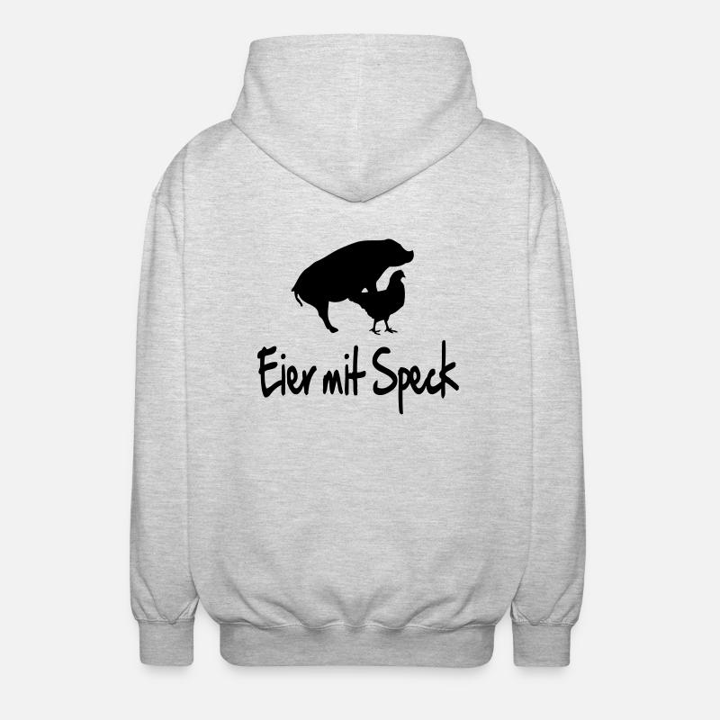 eier_mit_speck - Veste à capuche unisexe - gris clair chiné