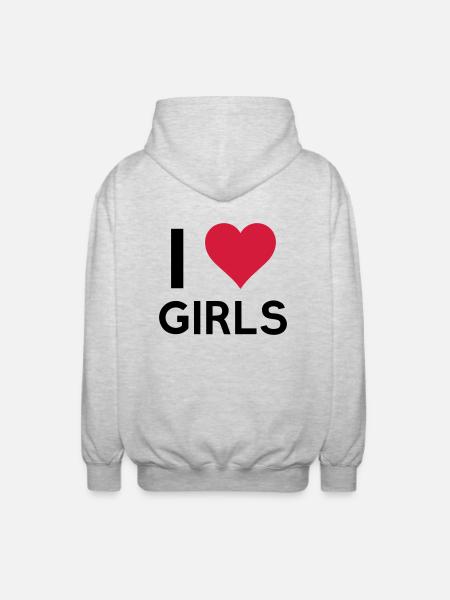 i_love_girls - Veste à capuche unisexe - gris clair chiné