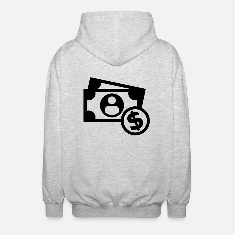 Geld - Unisex Kapuzenjacke - Hellgrau meliert