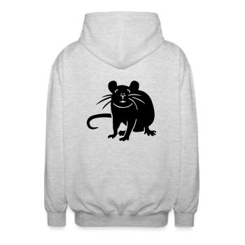 Ratte - Unisex Kapuzenjacke - Hellgrau meliert - Hinten - AI Model Male 185 light (185cm)