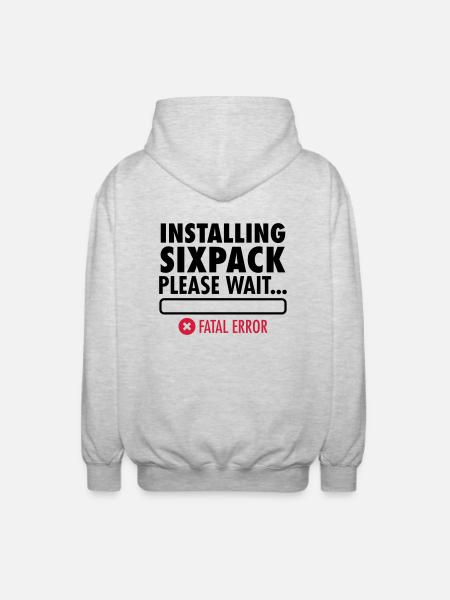 Installing Sixpack (Fatal Error) - Unisex Kapuzenjacke - Hellgrau meliert