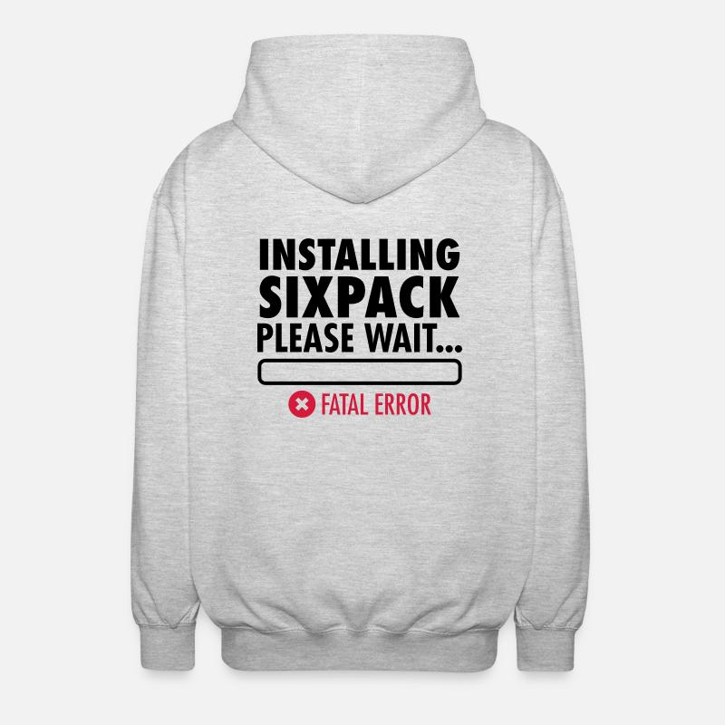 Installing Sixpack (Fatal Error) - Unisex Kapuzenjacke - Hellgrau meliert
