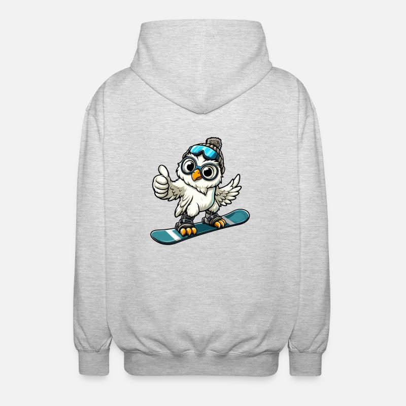 Owl Snowboarder Aventure hivernale - Veste à capuche unisexe - gris clair chiné