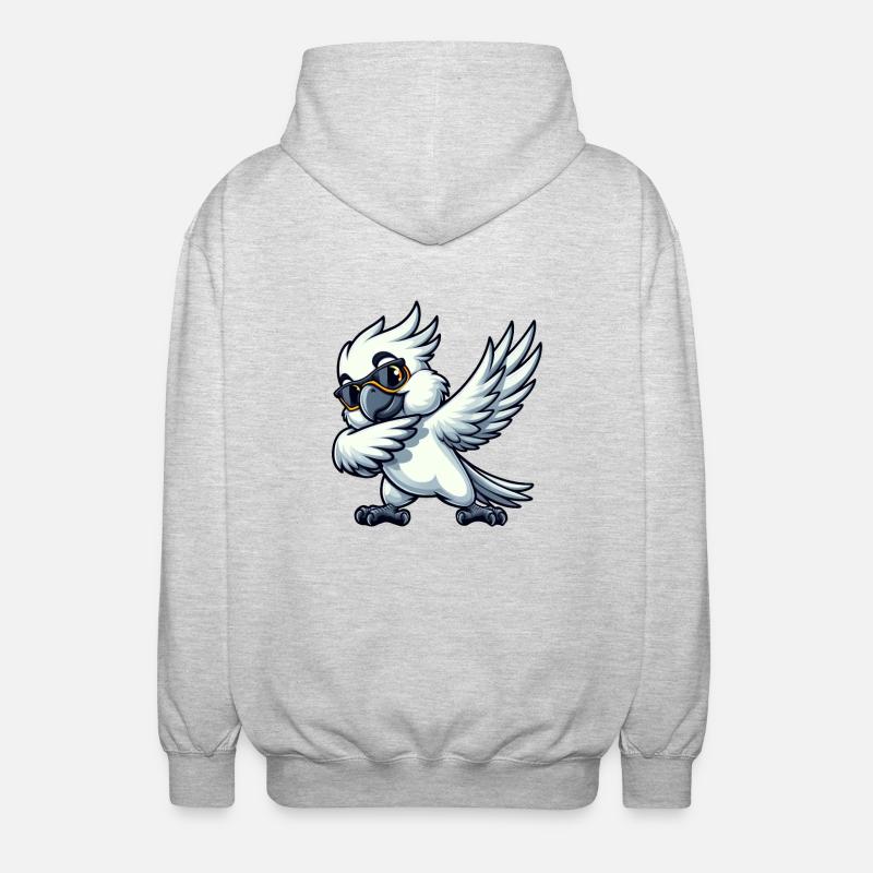 Wellensittich Dab Pose Spaßiges Design - Unisex Kapuzenjacke - Hellgrau meliert