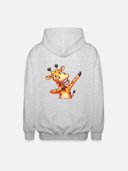 Cool Giraffe Dabbing Dab Dance - Unisex Hooded Jacket - light heather grey