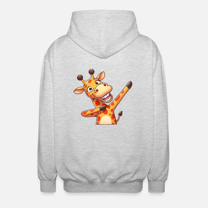 Coole Giraffe Dabbing Dab Tanz - Unisex Kapuzenjacke - Hellgrau meliert