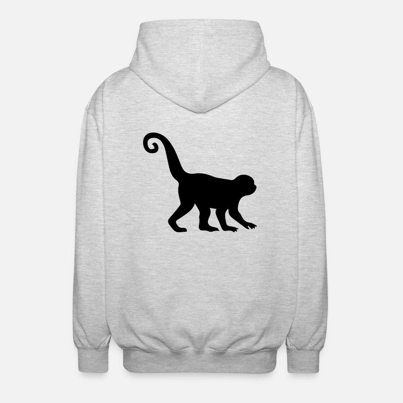 Monkey Silhouette - Unisex Hooded Jacket - light heather grey