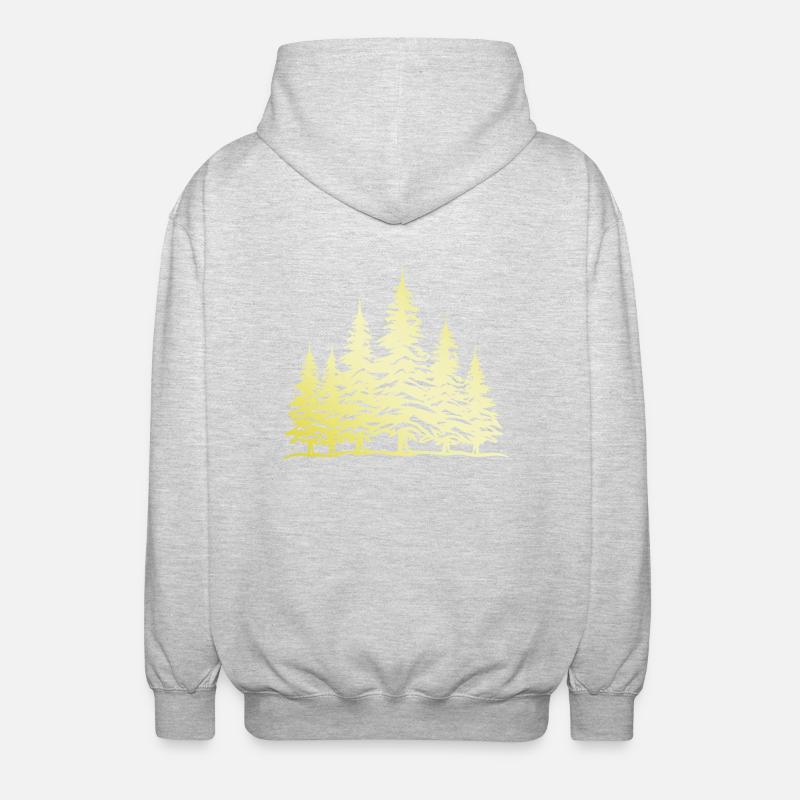 Wald Baum Gold - Unisex Kapuzenjacke - Hellgrau meliert