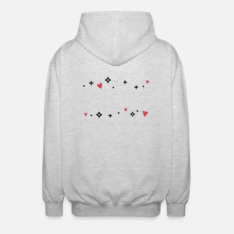Herzen Sternchen Glitzer - Unisex Kapuzenjacke - Hellgrau meliert