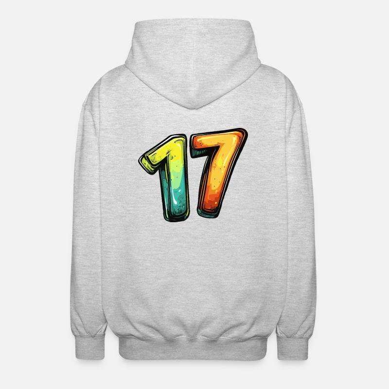 17 Symbole numérique - Veste à capuche unisexe - gris clair chiné