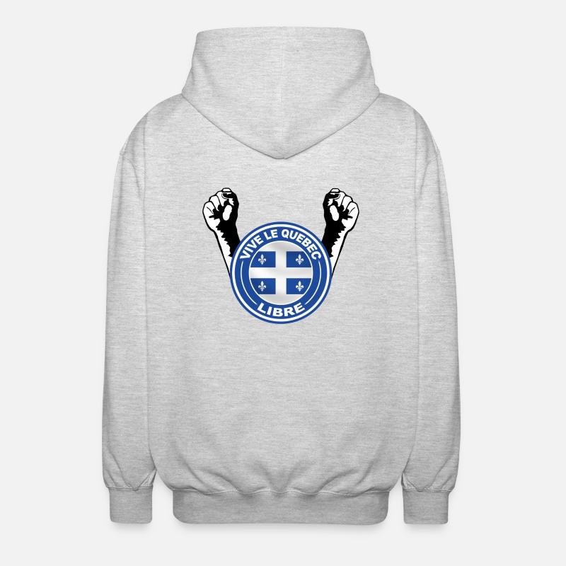 quebec libre - Veste à capuche unisexe - gris clair chiné