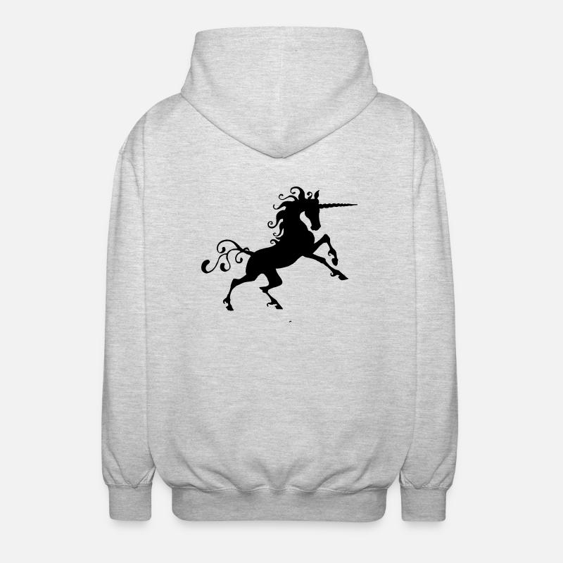 Heraldisches Einhorn - Unisex Kapuzenjacke - Hellgrau meliert