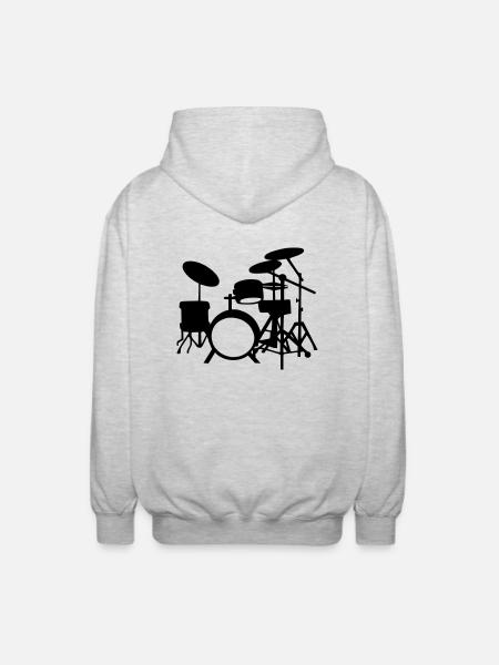 Drums - Unisex Hooded Jacket - light heather grey