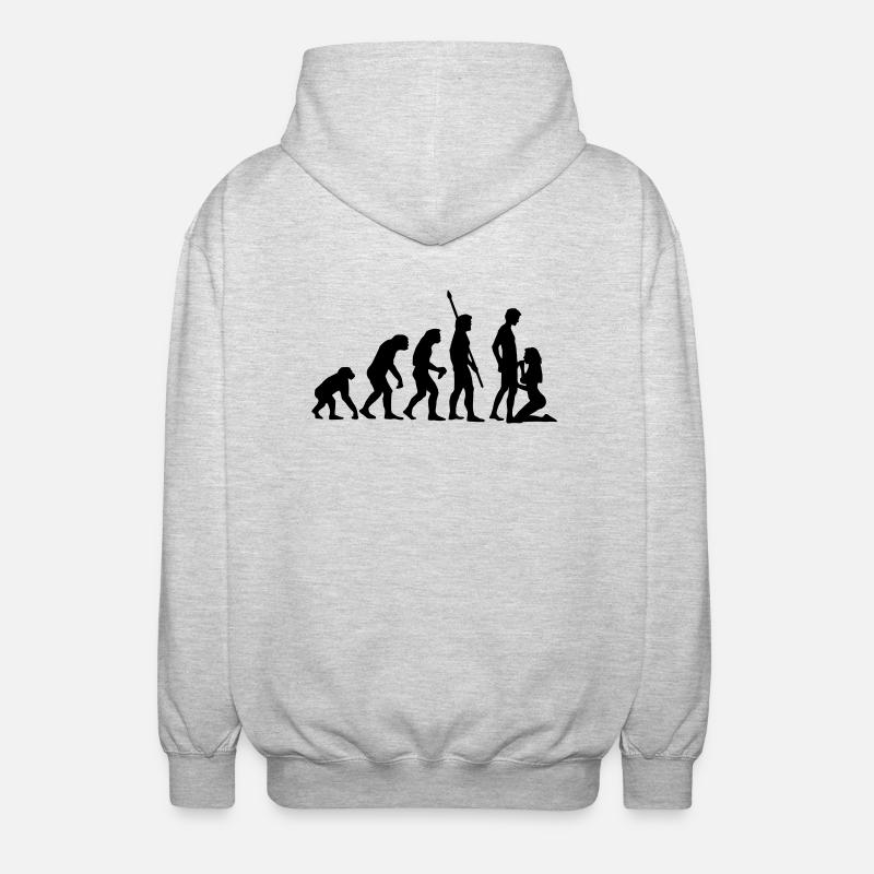 evolution_sucks_a_1c - Veste à capuche unisexe - gris clair chiné