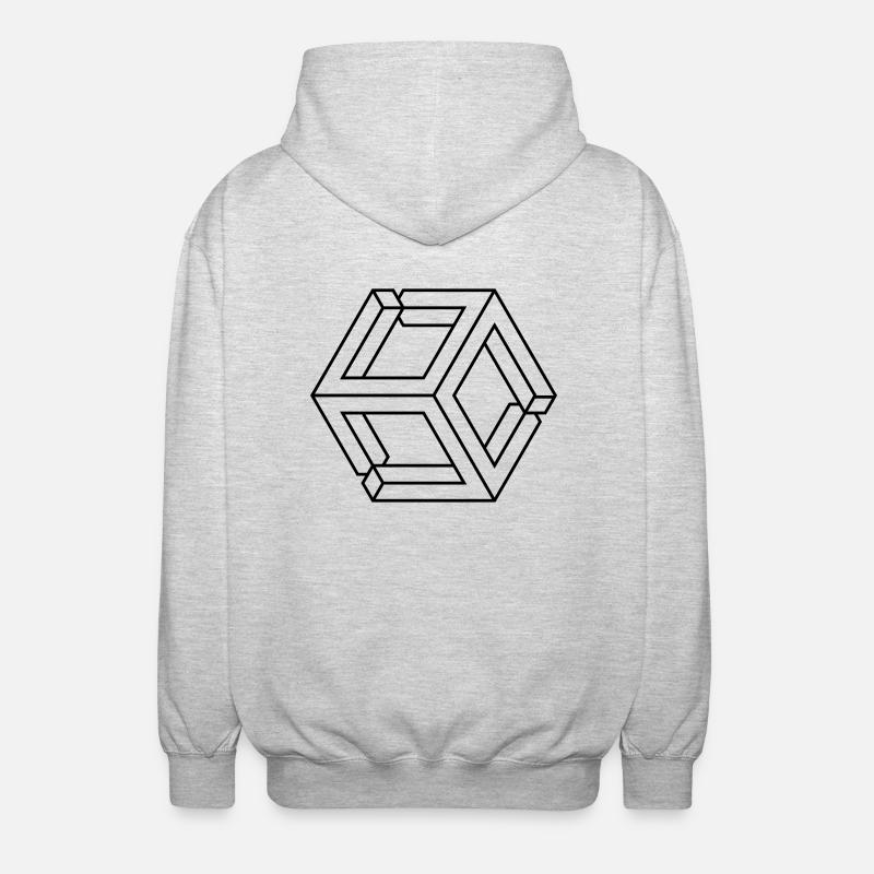 Impossible Figures 81A - Unisex Hooded Jacket - light heather grey