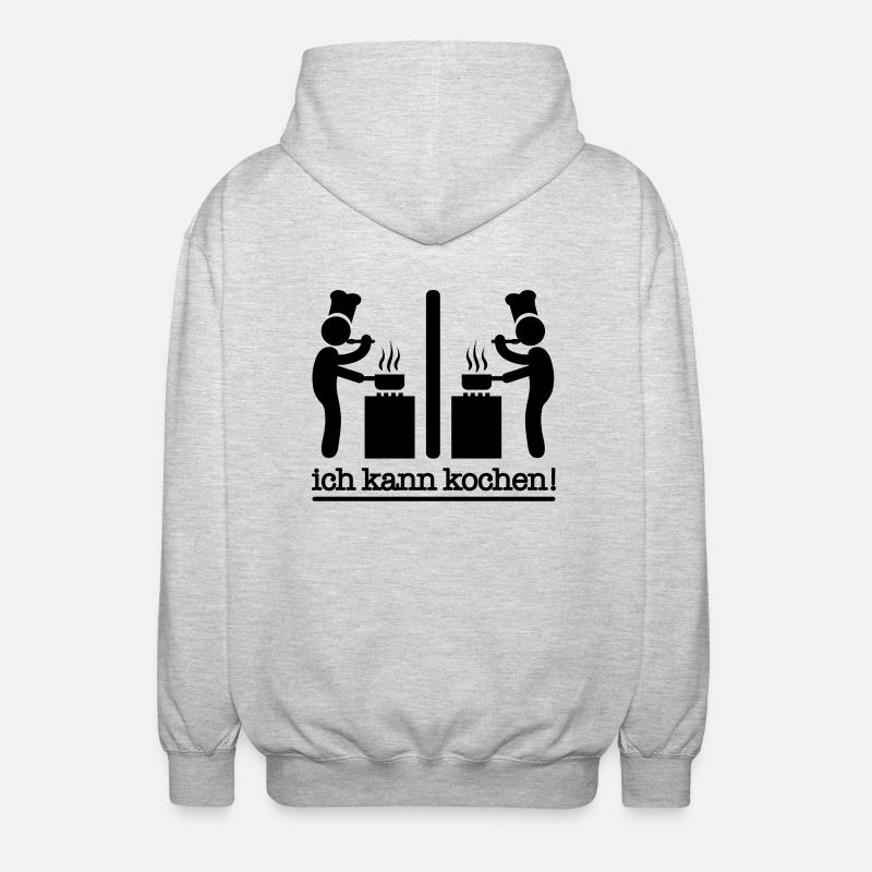 kochen - Unisex Kapuzenjacke - Hellgrau meliert