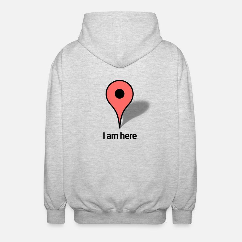 Google Map Marker - Unisex Kapuzenjacke - Hellgrau meliert