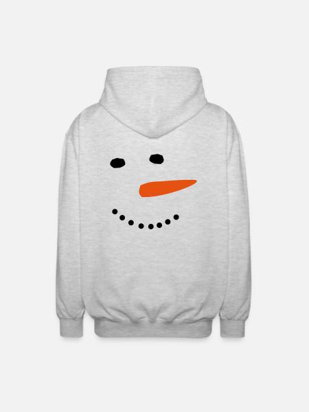 Snowman Winter Christmas - Unisex Hooded Jacket - light heather grey
