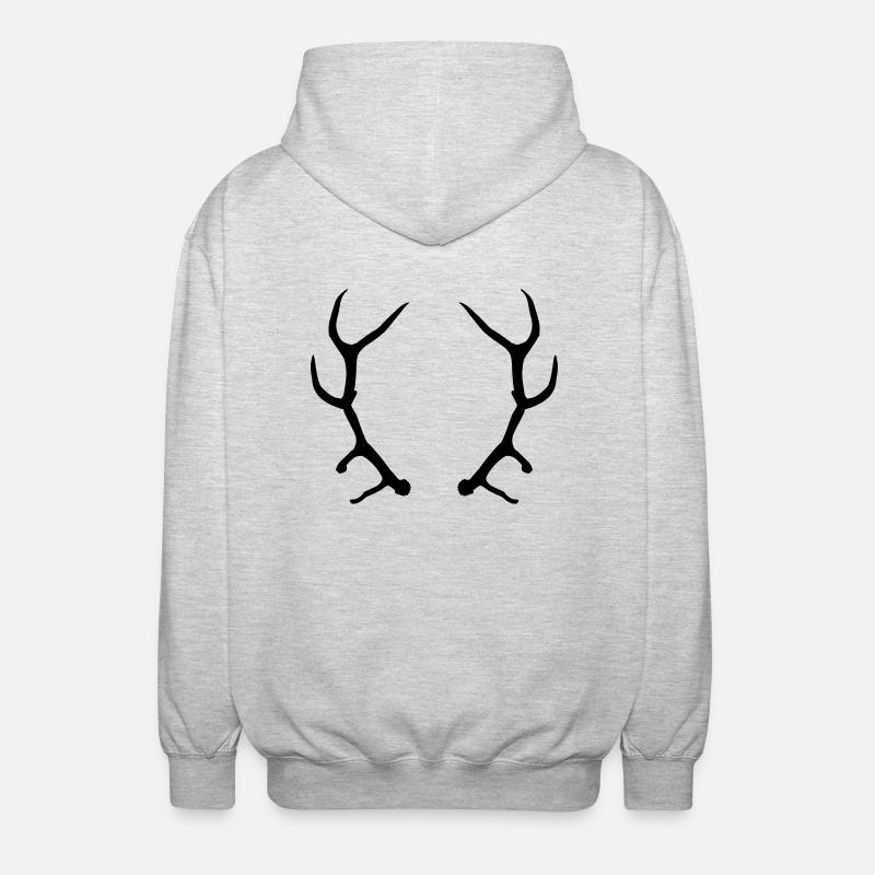 Geweih - Unisex Kapuzenjacke - Hellgrau meliert
