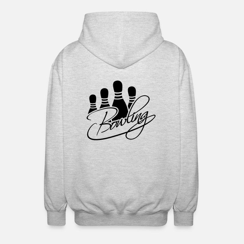 Bowling Pins Text Logo Design - Veste à capuche unisexe - gris clair chiné