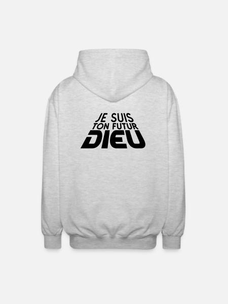 Futur Dieu 3D (1c) - Unisex Hooded Jacket - light heather grey