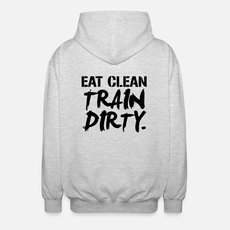 Train Dirty - Unisex Kapuzenjacke - Hellgrau meliert