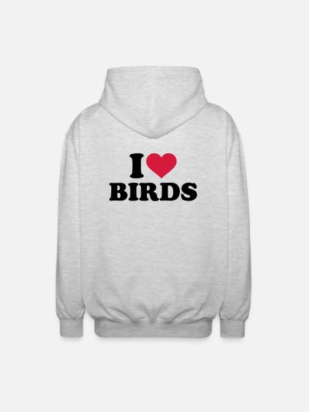 Vogel - Unisex Kapuzenjacke - Hellgrau meliert