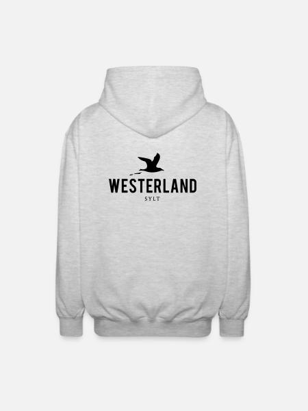 Möwe Westerland Sylt - Unisex Kapuzenjacke - Hellgrau meliert