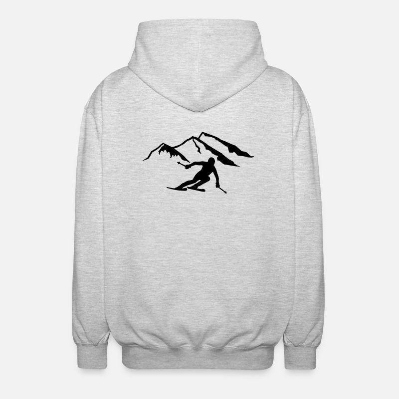 Ski - Veste à capuche unisexe - gris clair chiné