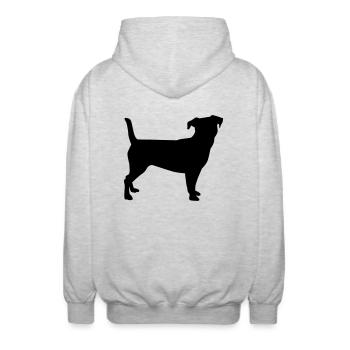 Jack Russel - Veste à capuche unisexe - gris clair chiné - Dos - AI Model Male 185 light (185cm)