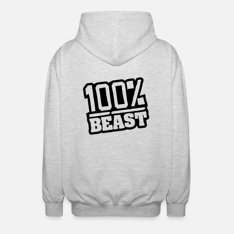 beast_100_hv1 - Unisex Kapuzenjacke - Hellgrau meliert