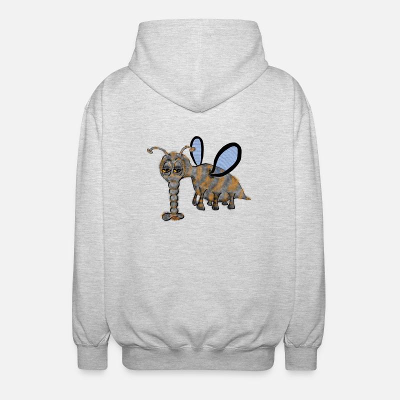 Fliege - Fly - Unisex Kapuzenjacke - Hellgrau meliert