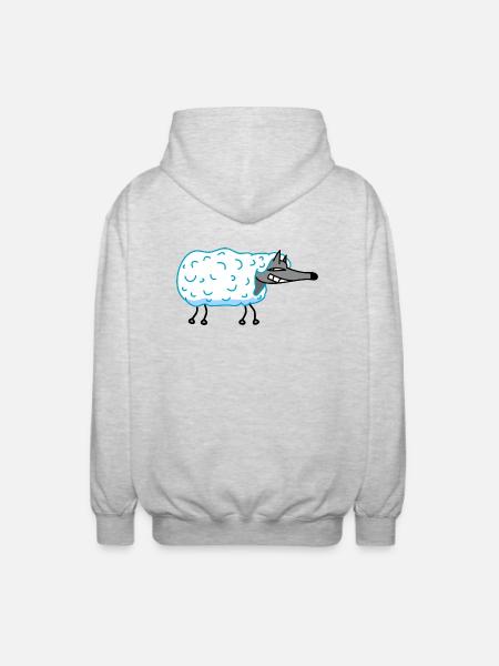 Wolf in sheep's clothing - Unisex Hooded Jacket - light heather grey