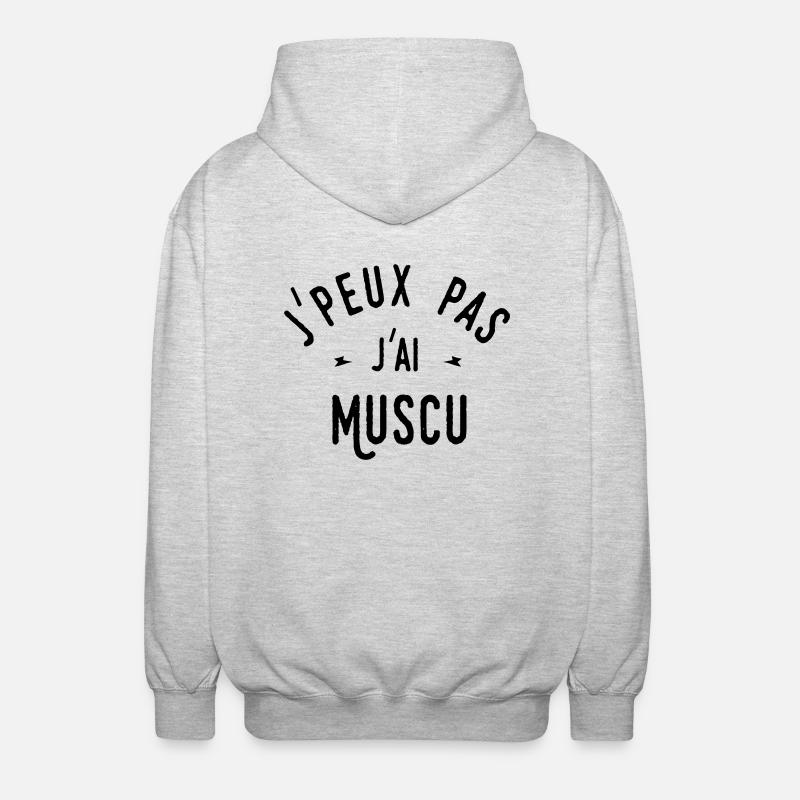j'peux pas j'ai muscu - Veste à capuche unisexe - gris clair chiné
