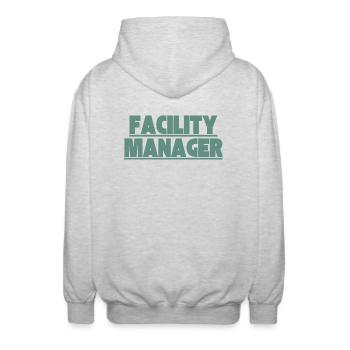 Facility Manager In-house technician Caretaker - Unisex Hooded Jacket - light heather grey - Back - AI Model Male 185 light (185cm)