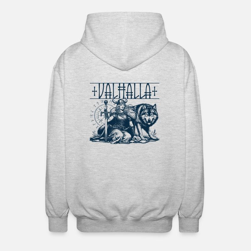 Viking Warrior Freya Valkyrie - Unisex Hooded Jacket - light heather grey