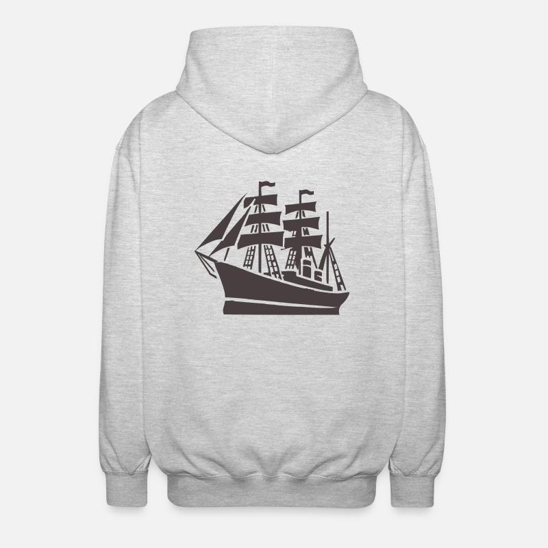 Schiff Schifffahrt - Unisex Kapuzenjacke - Hellgrau meliert