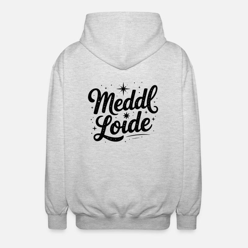 Meddl Loide - German Memes - Unisex Hooded Jacket - light heather grey
