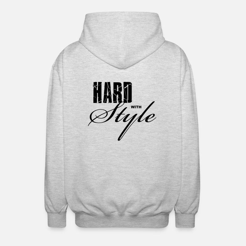 Hard with Style - Unisex Kapuzenjacke - Hellgrau meliert