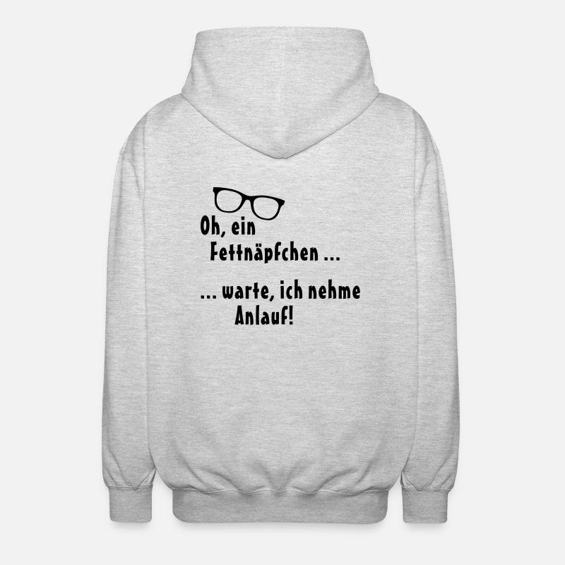 Fettnäpfchen - Unisex Kapuzenjacke - Hellgrau meliert