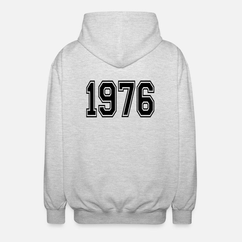 1976 - Veste à capuche unisexe - gris clair chiné