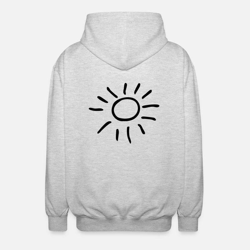 Sonne - Unisex Kapuzenjacke - Hellgrau meliert
