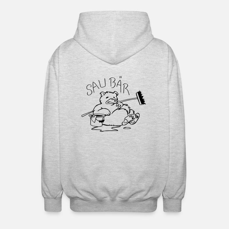Saubär - Unisex Kapuzenjacke - Hellgrau meliert