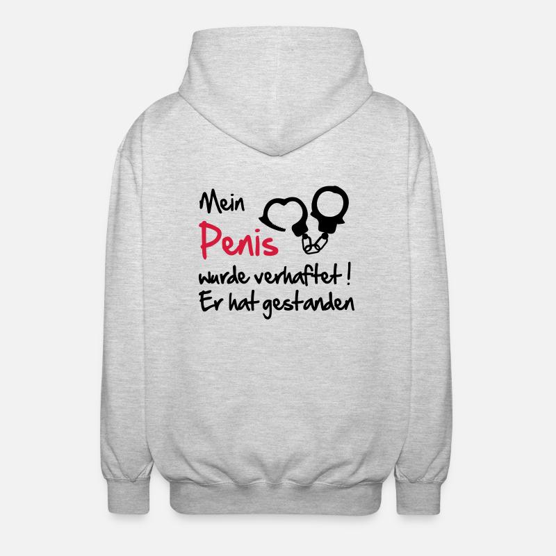 penis - Unisex Kapuzenjacke - Hellgrau meliert