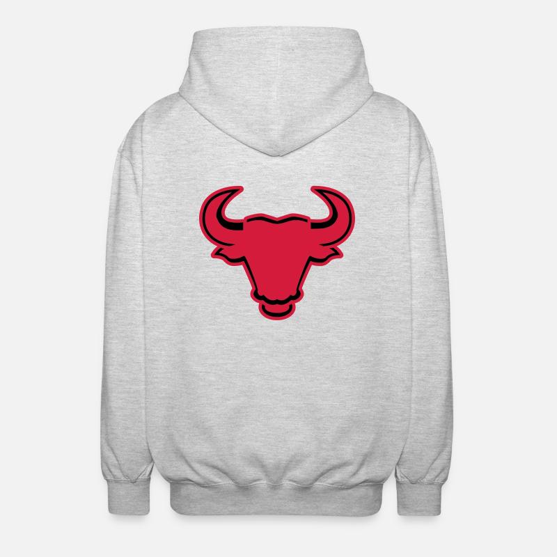 stier___f2 - Unisex Kapuzenjacke - Hellgrau meliert